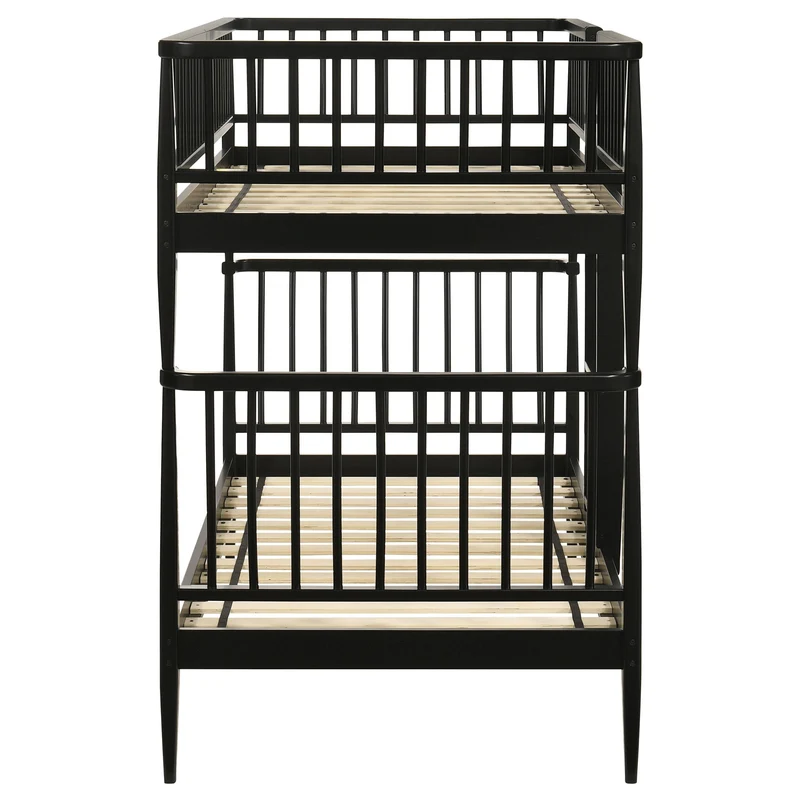 Coaster Furniture Abram 460061BLKT Windsor Twin Over Twin Wood Bunk Bed with Ladder - Black