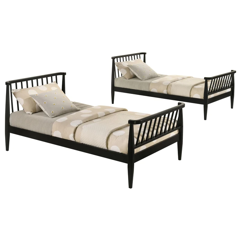 Coaster Furniture Abram 460061BLKT Windsor Twin Over Twin Wood Bunk Bed with Ladder - Black