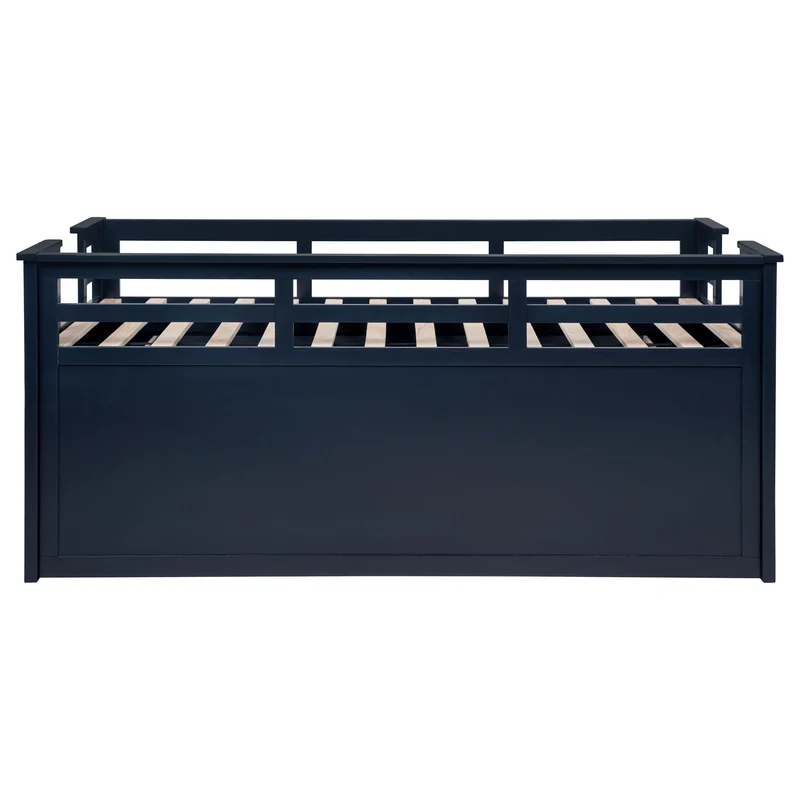 Coaster Furniture Carlsbad 401980T Wood Twin Captains Bed With Trundle - Navy Blue