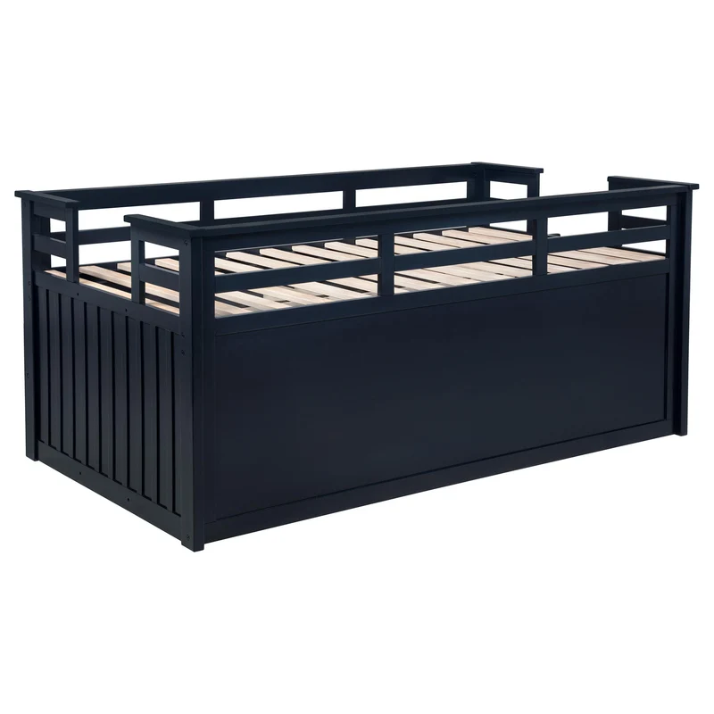 Coaster Furniture Carlsbad 401980T Wood Twin Captains Bed With Trundle - Navy Blue