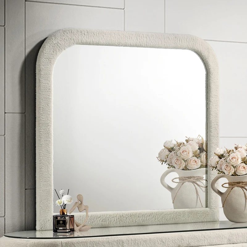 Coaster Furniture Sonya 360114 Upholstered Bedroom Dresser Mirror - Ivory