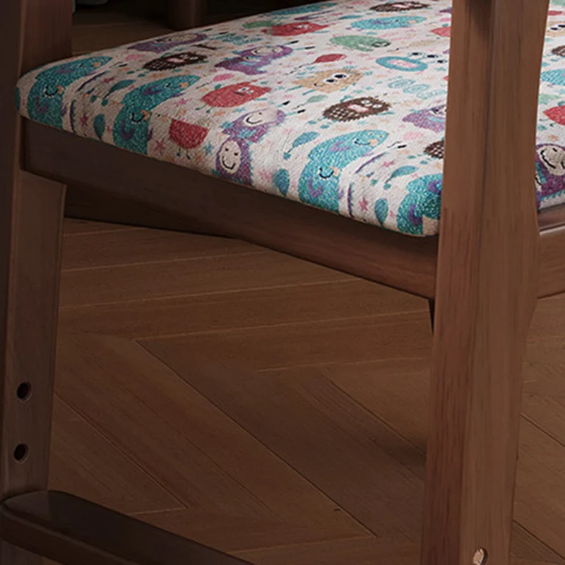 Contemporary Creative Rectangular Kid Cartoon Cotton-Linen Rubberwood Multi-Layer Plywood Desk Chair Height Adjustment Backrest Armrest For Home Office