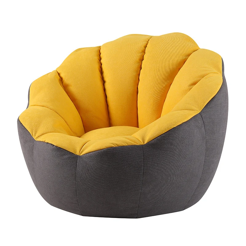 Modern Minimalist Round Floral-Shaped Cotton Linen EPS & EPP Particle Accent Chair Backrest Armrest For Living Room