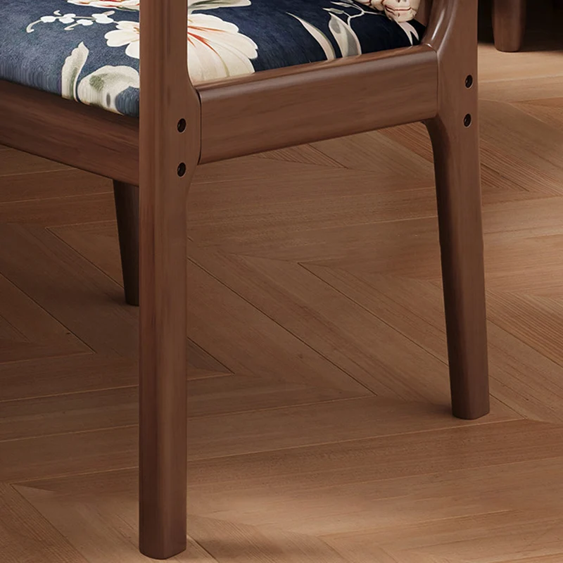 Contemporary Nordic Rectangular Linen-Cotton Rubberwood Multi-Layer Plywood Accent Chair Backrest Armrest For Living Room