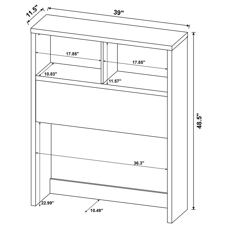 Coaster Furniture Westpark 315901T 49-inch Twin Bookcase Headboard - Mango