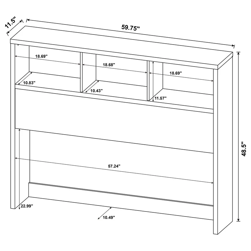 Coaster Furniture Westpark 315901Q 49-inch Queen Bookcase Headboard - Mango