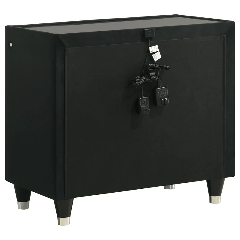Coaster Furniture Lorient 223162 2-drawer LED Nightstand with USB - Black