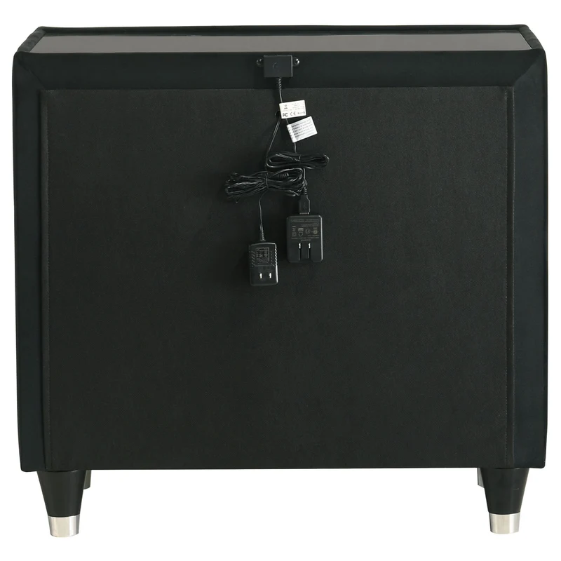 Coaster Furniture Lorient 223162 2-drawer LED Nightstand with USB - Black