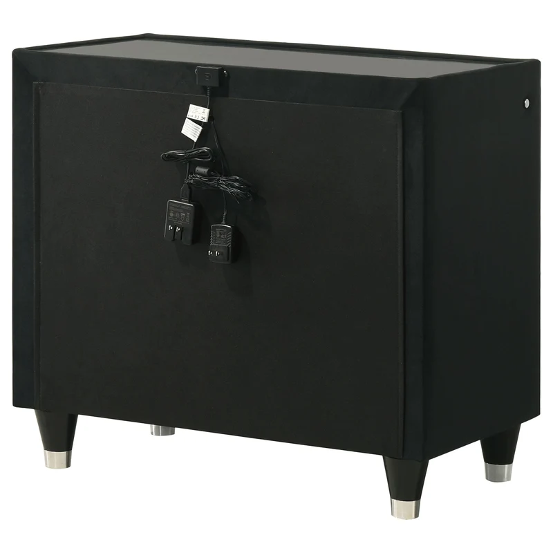 Coaster Furniture Lorient 223162 2-drawer LED Nightstand with USB - Black