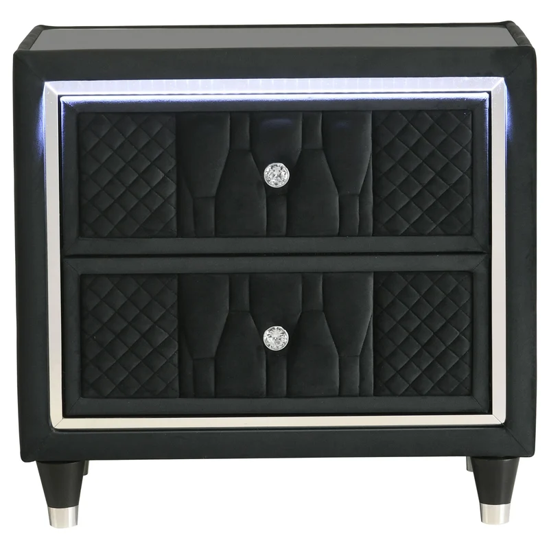 Coaster Furniture Lorient 223162 2-drawer LED Nightstand with USB - Black