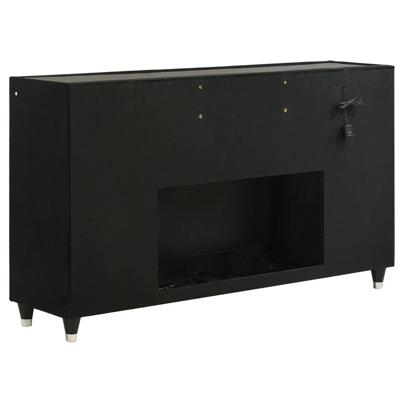 Coaster Furniture Lorient 223163FB 8-drawer LED Bedroom Flame Box Dresser - Black