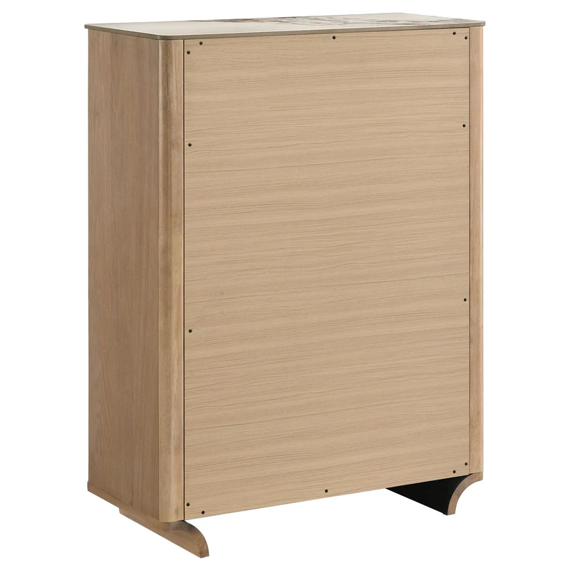 Coaster Furniture Leanne 223135 5-drawer Sinter Stone Top Chest - Light Oak