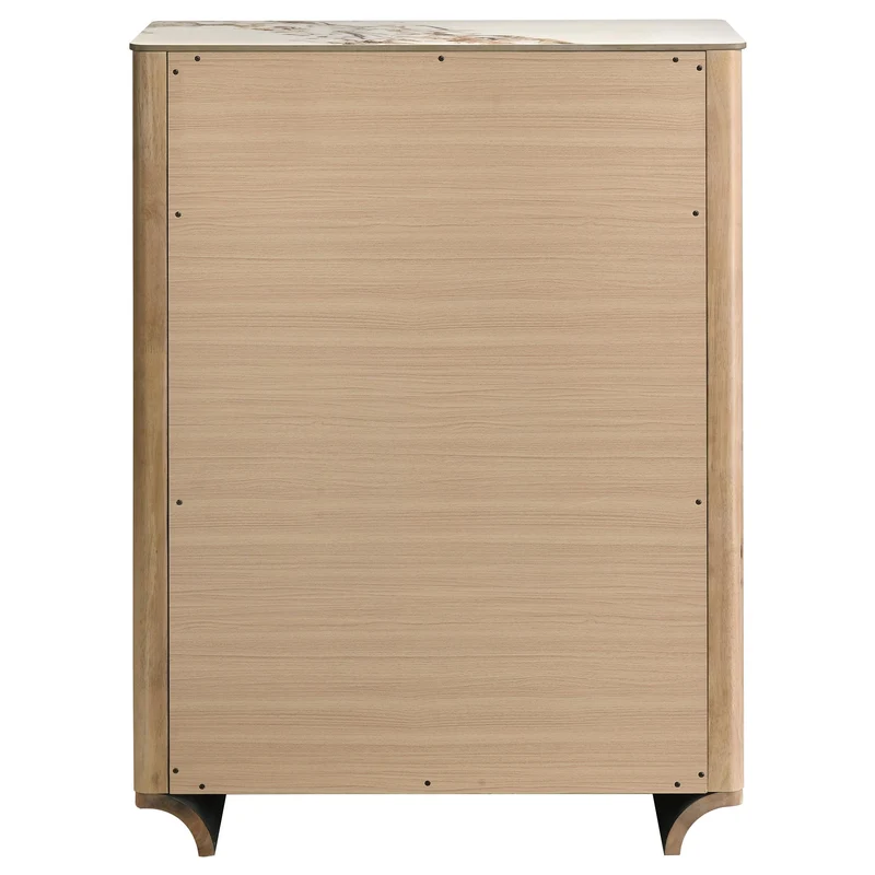Coaster Furniture Leanne 223135 5-drawer Sinter Stone Top Chest - Light Oak