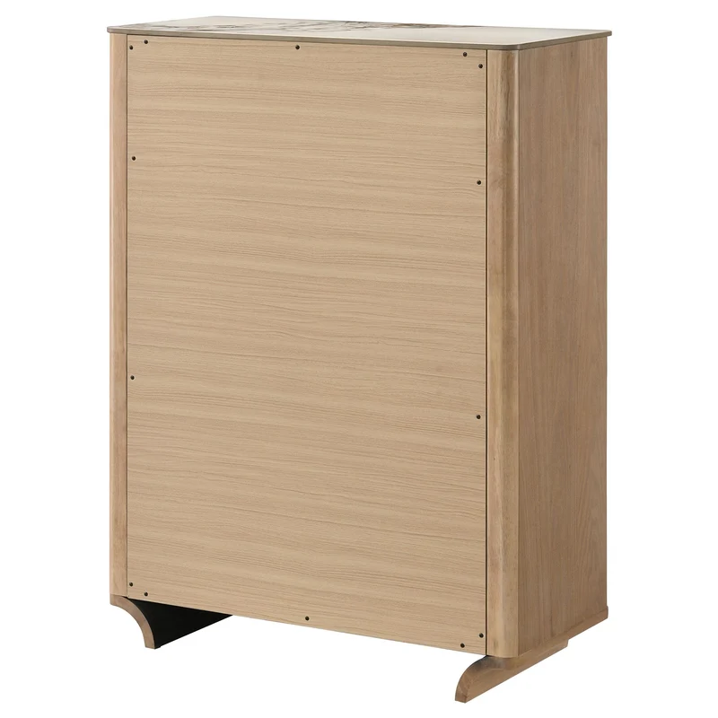 Coaster Furniture Leanne 223135 5-drawer Sinter Stone Top Chest - Light Oak