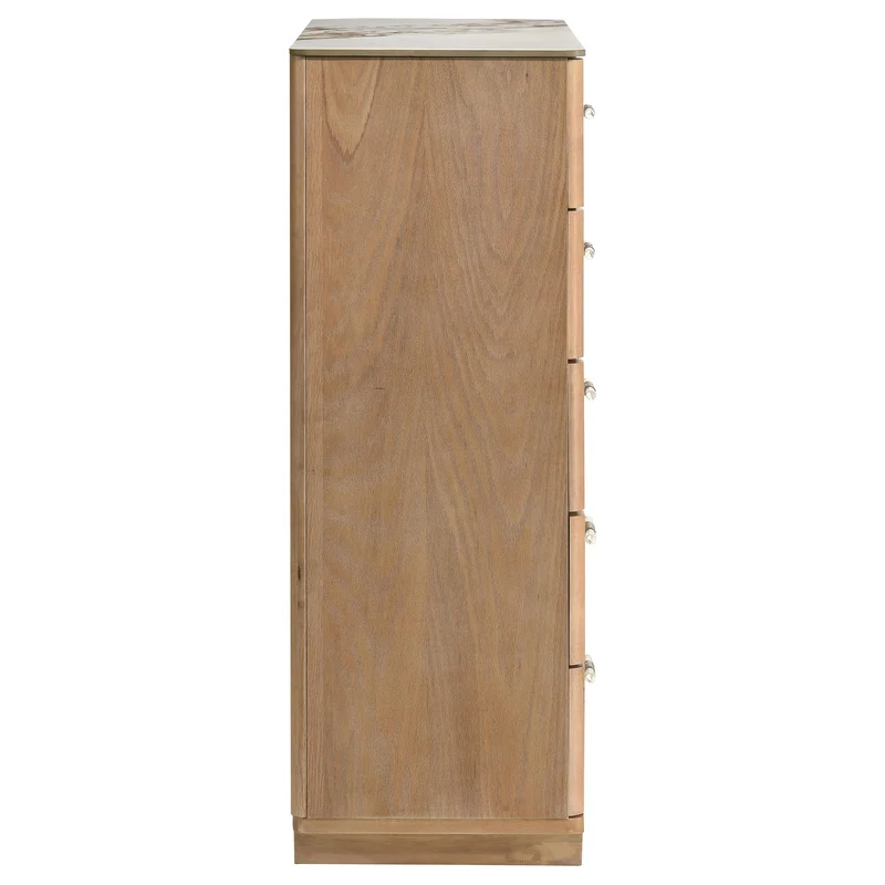 Coaster Furniture Leanne 223135 5-drawer Sinter Stone Top Chest - Light Oak