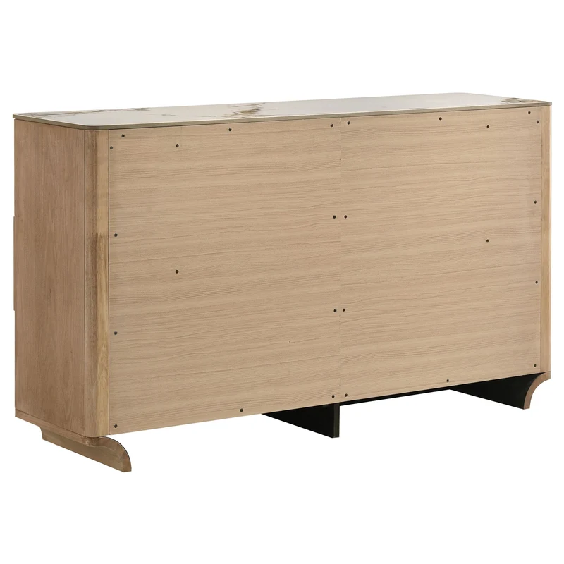 Coaster Furniture Leanne 223133 6-drawer Sinter Stone Top Dresser Cabinet - Light Oak