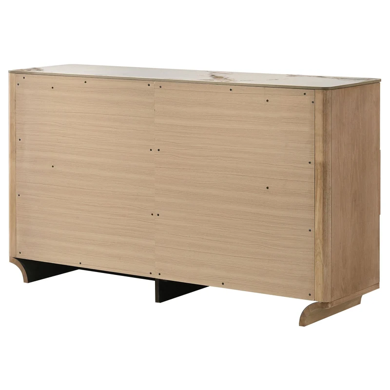 Coaster Furniture Leanne 223133 6-drawer Sinter Stone Top Dresser Cabinet - Light Oak