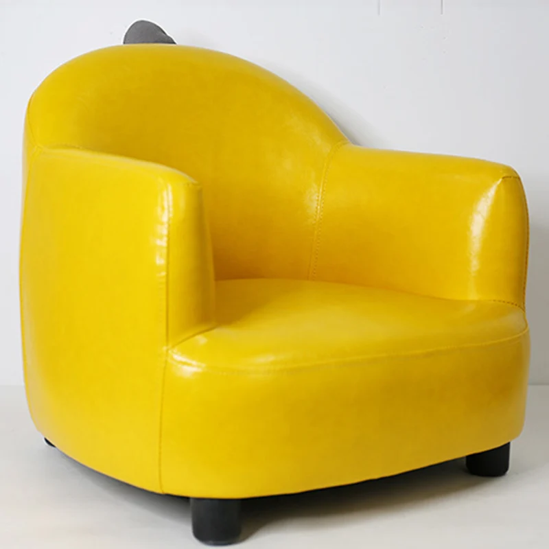 Contemporary Creative Dinosaur-Shaped PU Leather Solid Wood Kids Accent Chair Backrest Armrest For Living Room