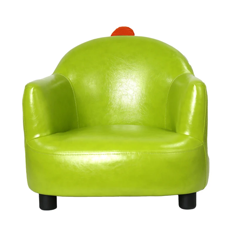 Contemporary Creative Dinosaur-Shaped PU Leather Solid Wood Kids Accent Chair Backrest Armrest For Living Room