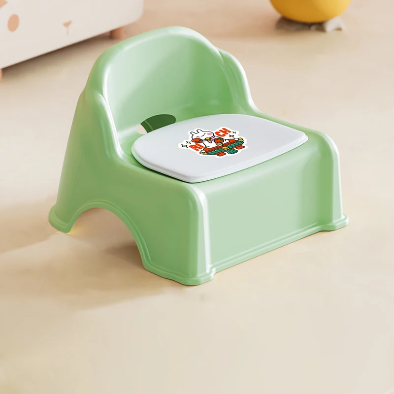 Modern Minimalist Kids Curved PP PVC Low Stool Backrest Armless For Living Room