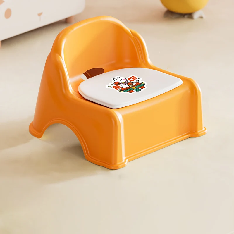 Modern Minimalist Kids Curved PP PVC Low Stool Backrest Armless For Living Room