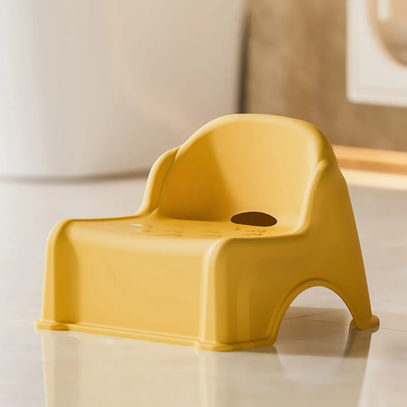 Modern Minimalist Kids Curved PP PVC Low Stool Backrest Armless For Living Room