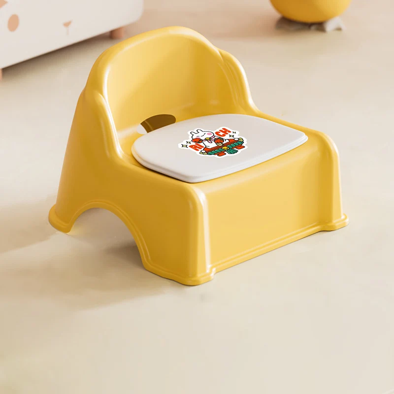 Modern Minimalist Kids Curved PP PVC Low Stool Backrest Armless For Living Room