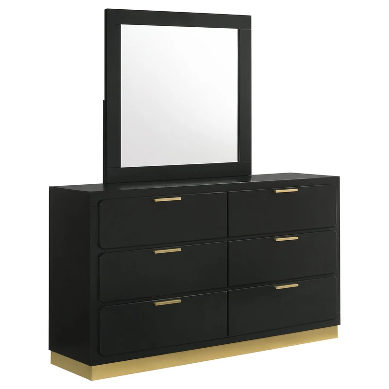 Coaster Furniture Caraway 224783M 6-Drawer Dresser with Mirror - Black