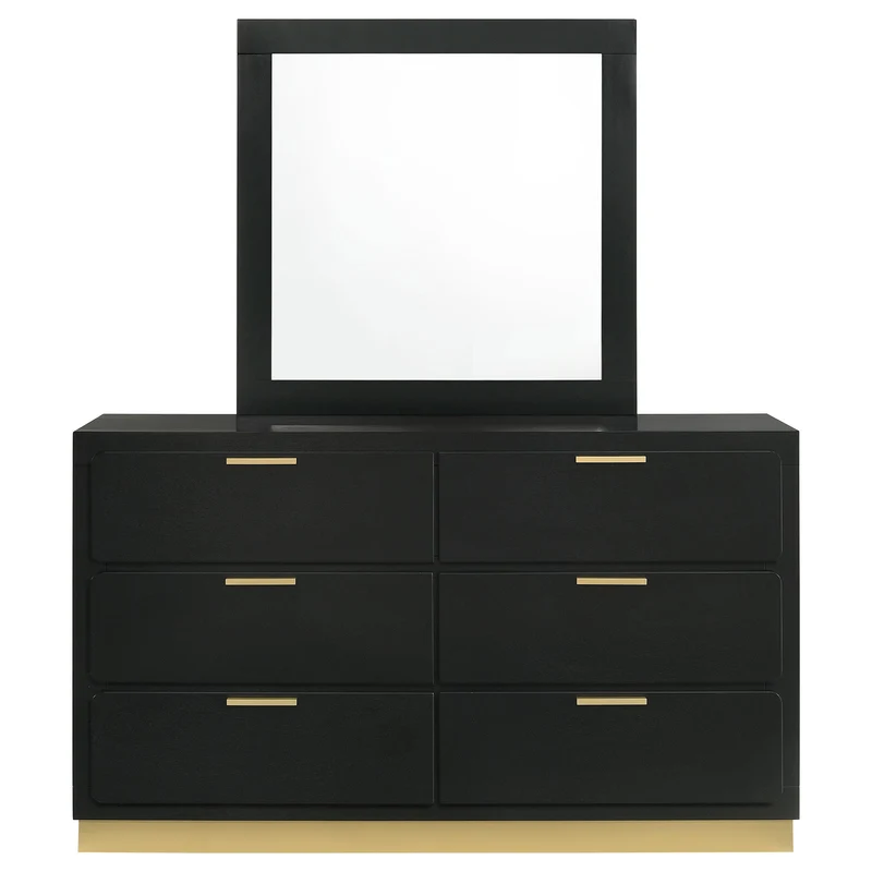Coaster Furniture Caraway 224783M 6-Drawer Dresser with Mirror - Black