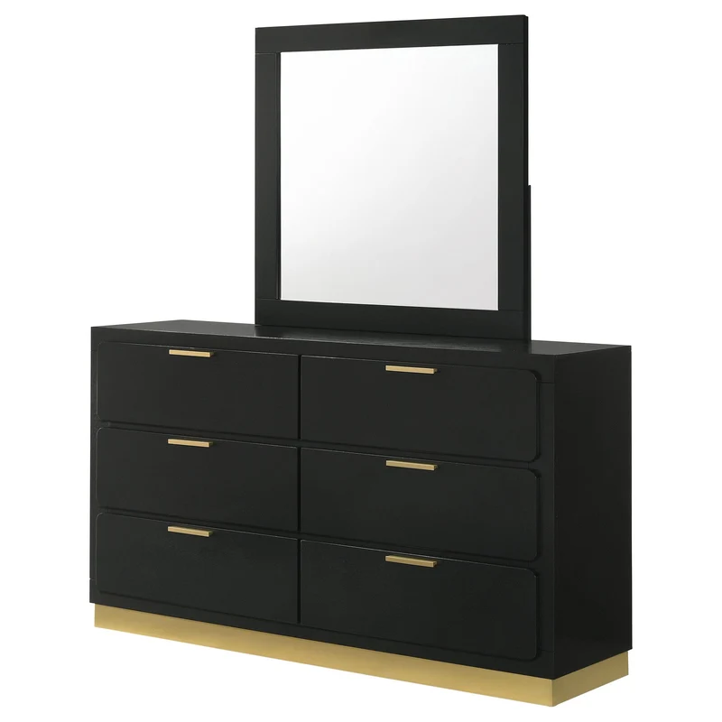 Coaster Furniture Caraway 224783M 6-Drawer Dresser with Mirror - Black