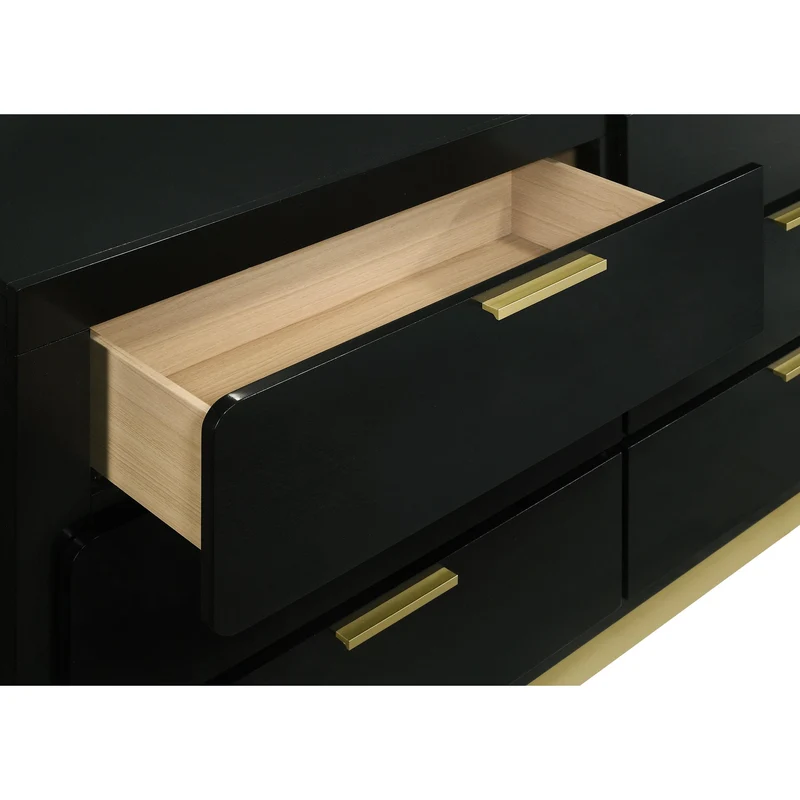 Coaster Furniture Caraway 224783M 6-Drawer Dresser with Mirror - Black