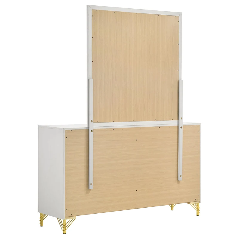 Coaster Furniture Lucia 224733M 6-Drawer Dresser with Mirror - White