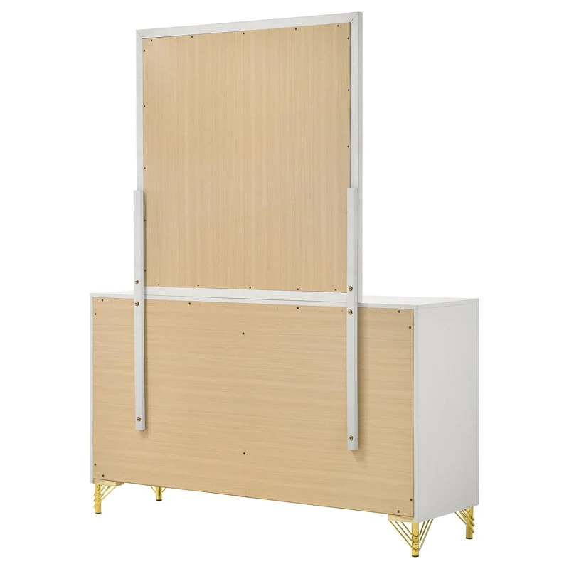 Coaster Furniture Lucia 224733M 6-Drawer Dresser with Mirror - White