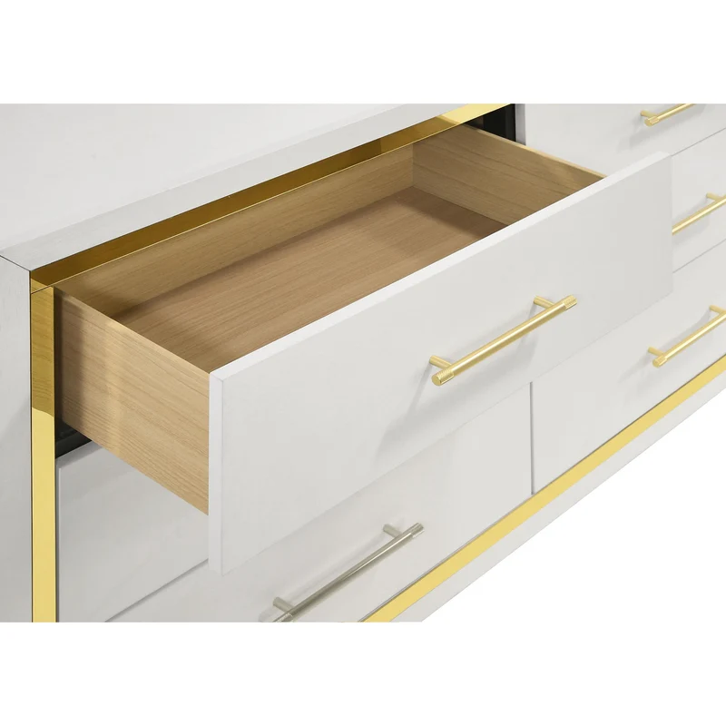 Coaster Furniture Lucia 224733M 6-Drawer Dresser with Mirror - White