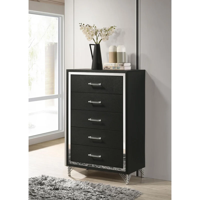 Coaster Furniture Lucia 224995 5-Drawer Bedroom Chest of Drawers - Black