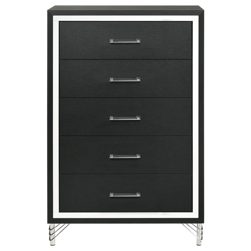 Coaster Furniture Lucia 224995 5-Drawer Bedroom Chest of Drawers - Black