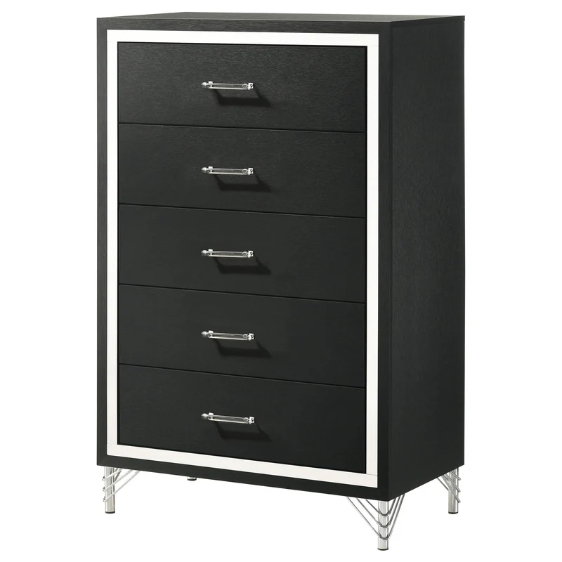 Coaster Furniture Lucia 224995 5-Drawer Bedroom Chest of Drawers - Black