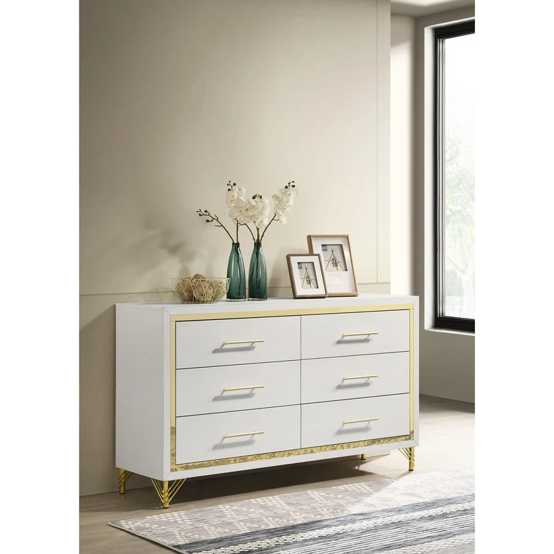 Coaster Furniture Lucia 224733 6-Drawer Dresser Cabinet - White