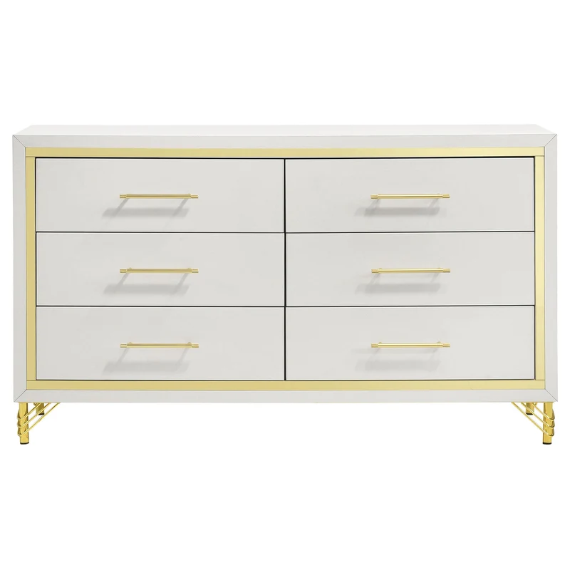 Coaster Furniture Lucia 224733 6-Drawer Dresser Cabinet - White
