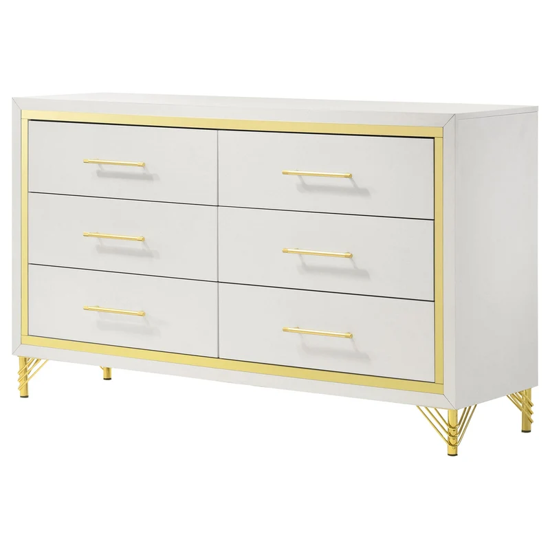 Coaster Furniture Lucia 224733 6-Drawer Dresser Cabinet - White