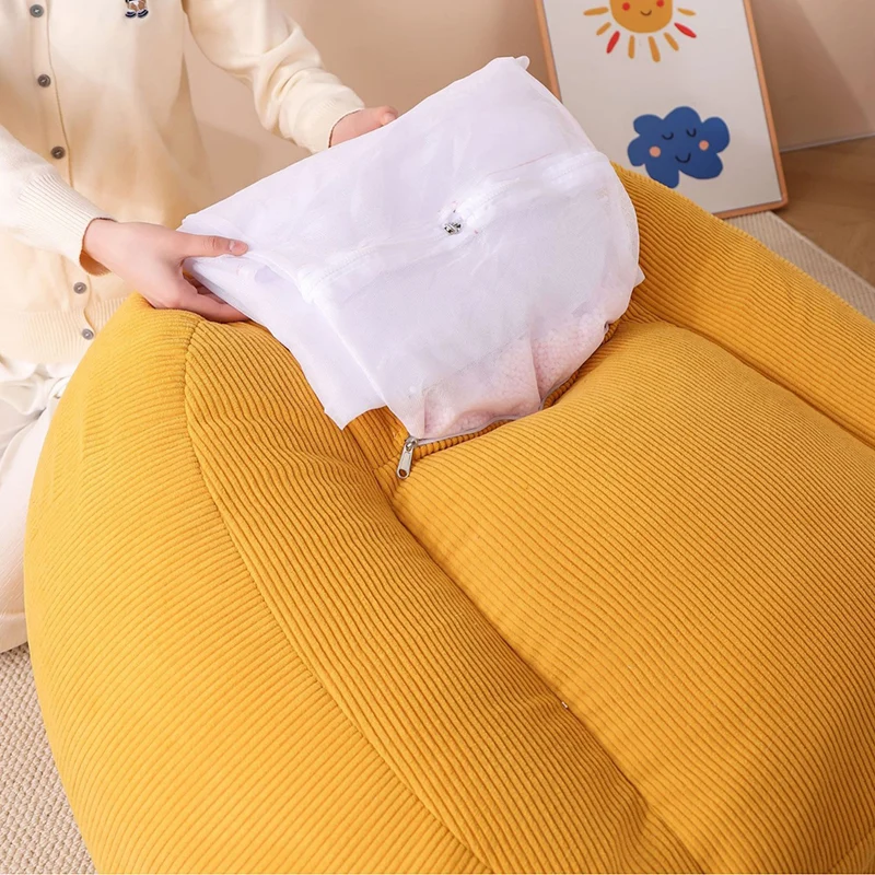 Contemporary Creative Kids Bear-Shaped Corduroy EPP Accent Chair Backrest Armrest For Living Room