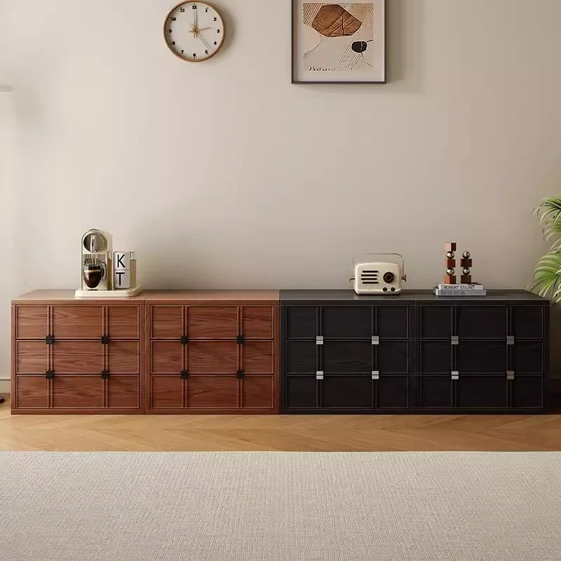 Modern Mid-Century Square Checkerboard Ash Wood Pine & Red Oak Nightstand 3-Drawer For Living Room & Bedroom