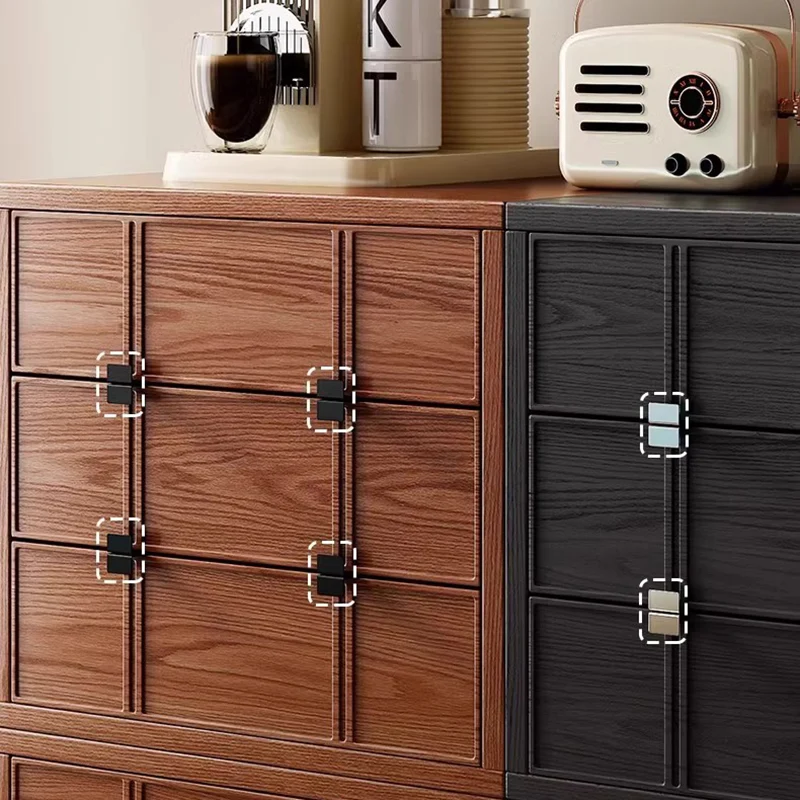 Modern Mid-Century Square Checkerboard Ash Wood Pine & Red Oak Nightstand 3-Drawer For Living Room & Bedroom