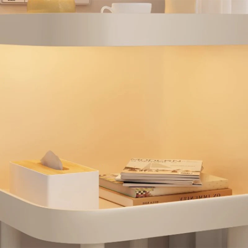 Modern Minimalist Iron Glass Square Cat Bed Nightstand 1-Cabinet For Bedroom