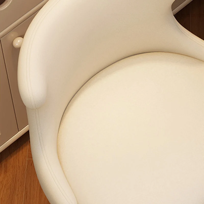 Contemporary Nordic Square Velvet Cat Scratch Leather Solid Wood Plywood Swivel Vanity Stool Backrest Armless For Bedroom