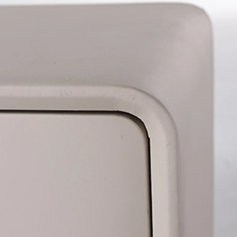 Modern Minimalist Light Beige 2-Drawer Storage Nightstand - Faux Leather Bedside Table For Bedroom