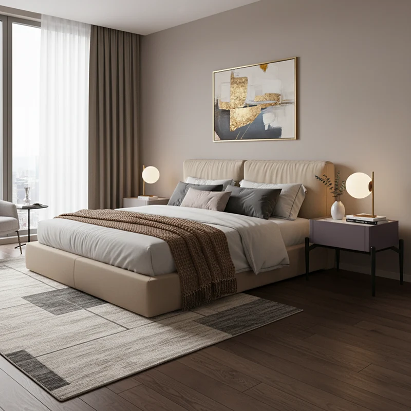 Modern Luxury Grayish Brown 1-Drawer Nightstand: Stiletto Legs High-End Accent Bedside Table For Bedroom
