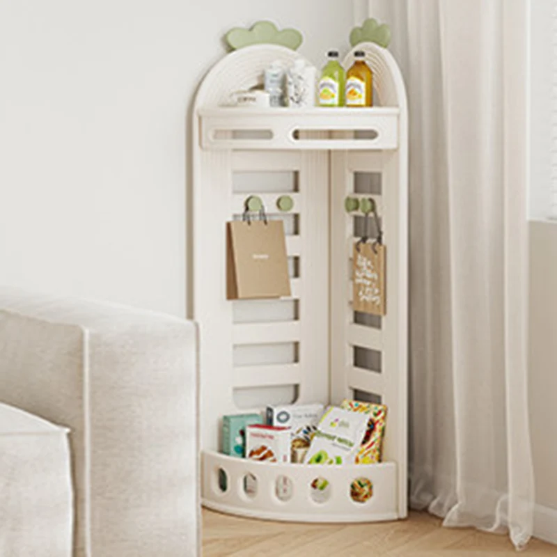 Modern Minimalist Fan-Shaped Eco-Friendly HDPE PP Kids Storage Shelf 2-Tier For Living Room