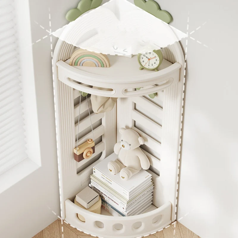 Modern Minimalist Fan-Shaped Eco-Friendly HDPE PP Kids Storage Shelf 2-Tier For Living Room