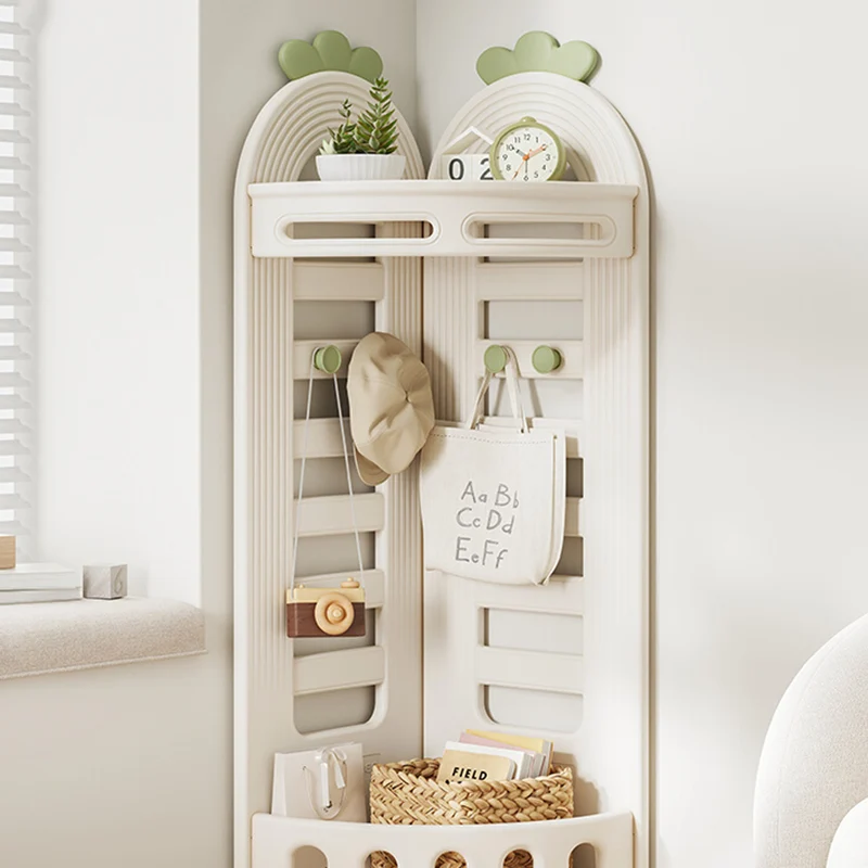 Modern Minimalist Fan-Shaped Eco-Friendly HDPE PP Kids Storage Shelf 2-Tier For Living Room